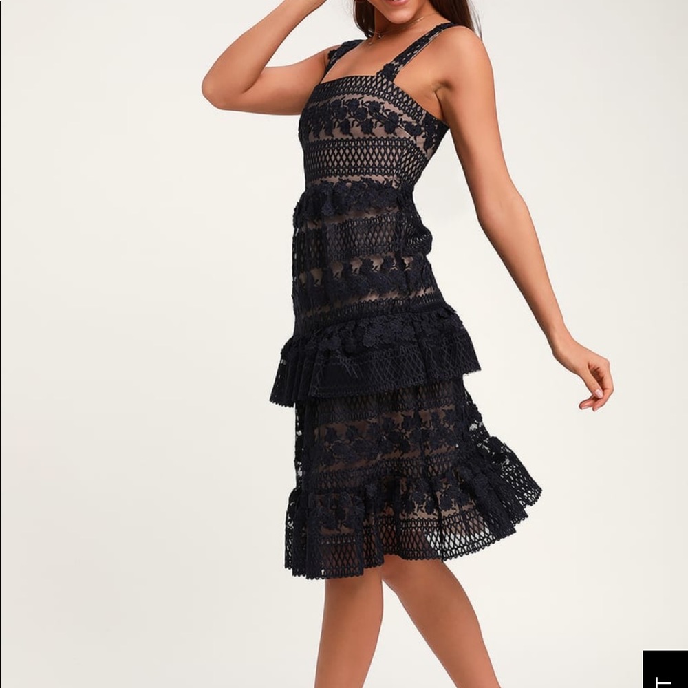 Lulus ruffle midi dress NWOT